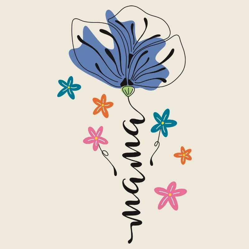 Mom – Flower Design 🌸💙