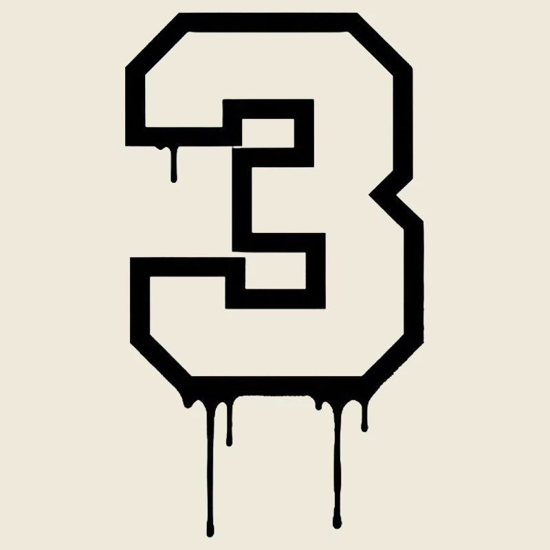 Graffiti-Stil Zahl 3 Design