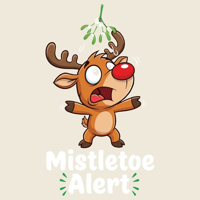 Rentier mit Mistelzweig