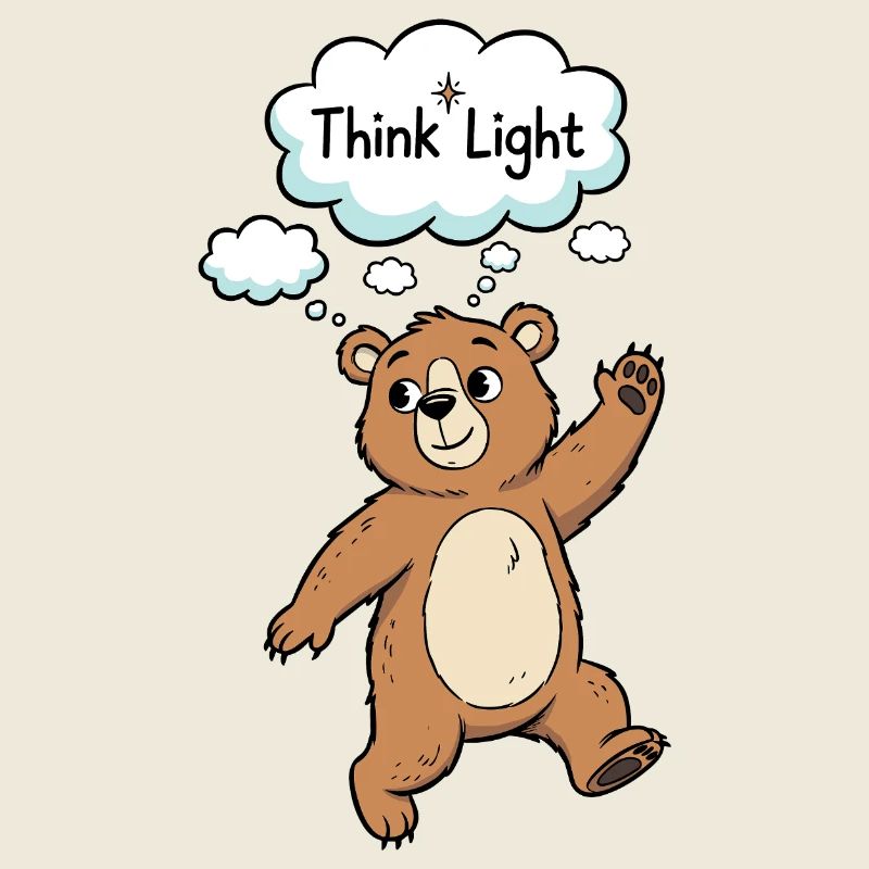 Think Light Bear Cartoon Motif