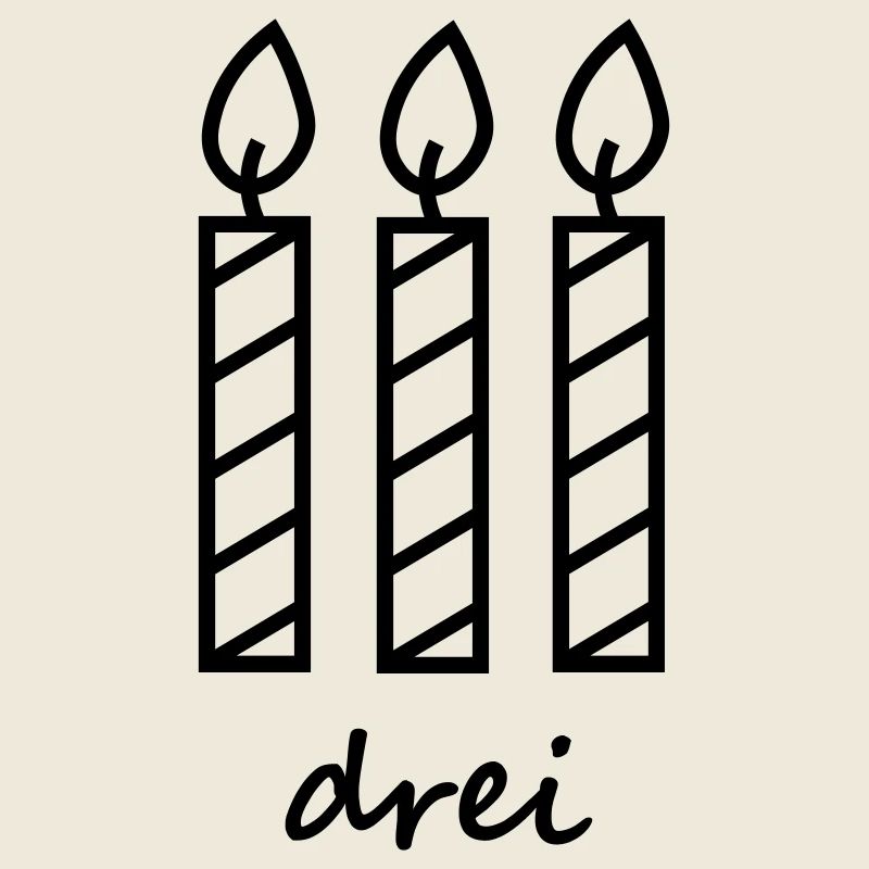 drei Geburtstagskerzen 