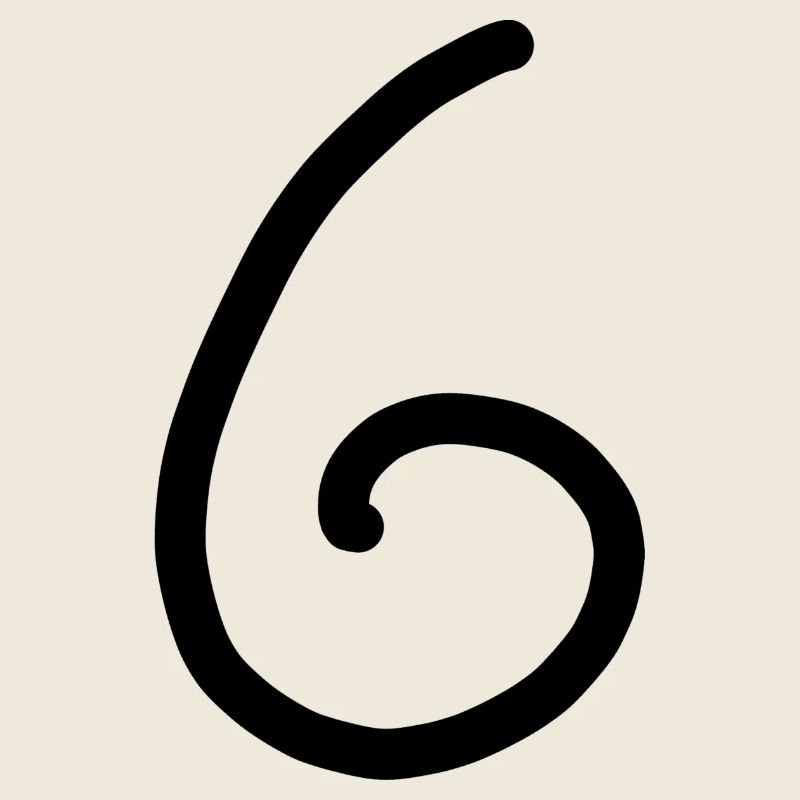 6 Number six number black Birthday