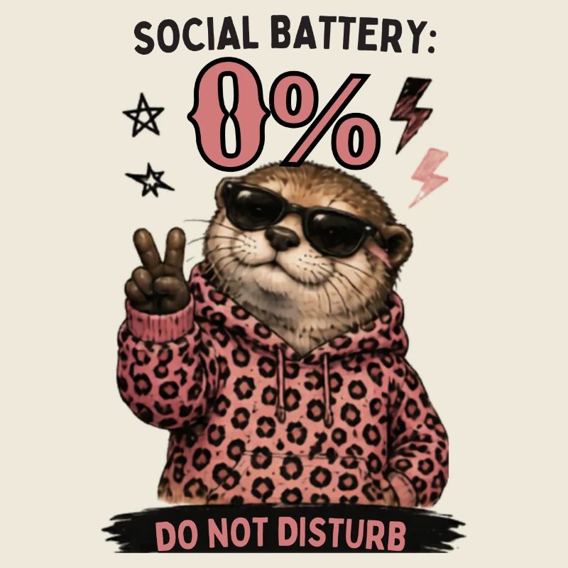 Otter in Leopard Hoodie: Do Not Disturb
