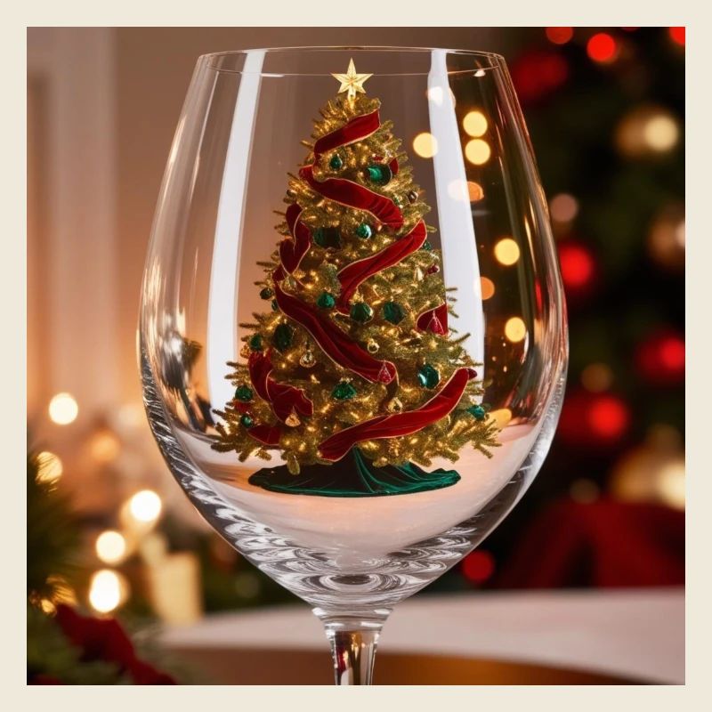 Weihnachtsbaum im Weinglas