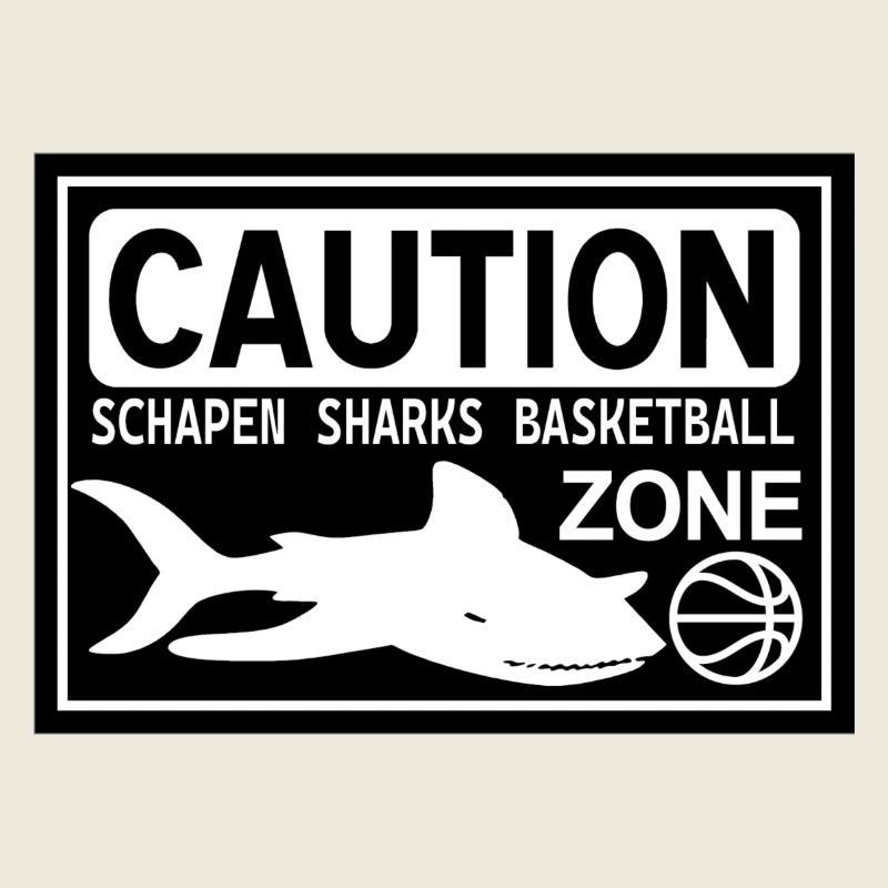 CAUTION SHARKS black