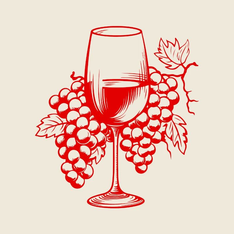 Verre à vin Raisins Vin