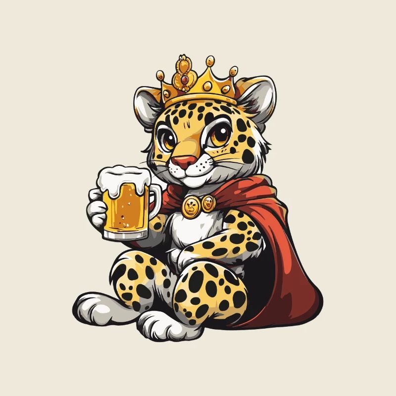 Leopard Bier Lustig