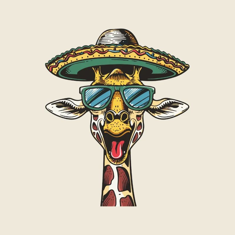 Girafe Drôle Sombrero