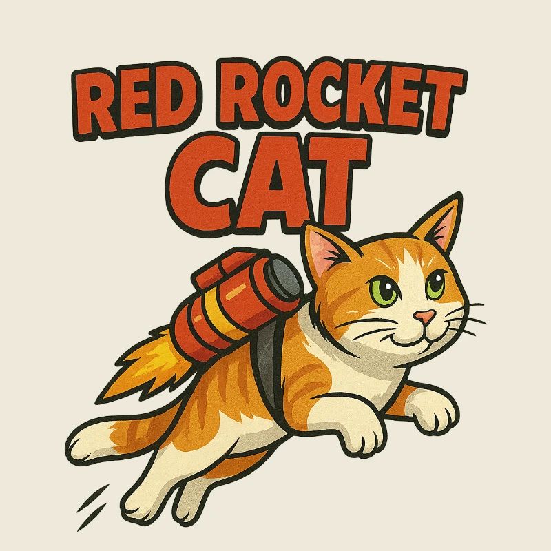 Logo du chat fusée rouge