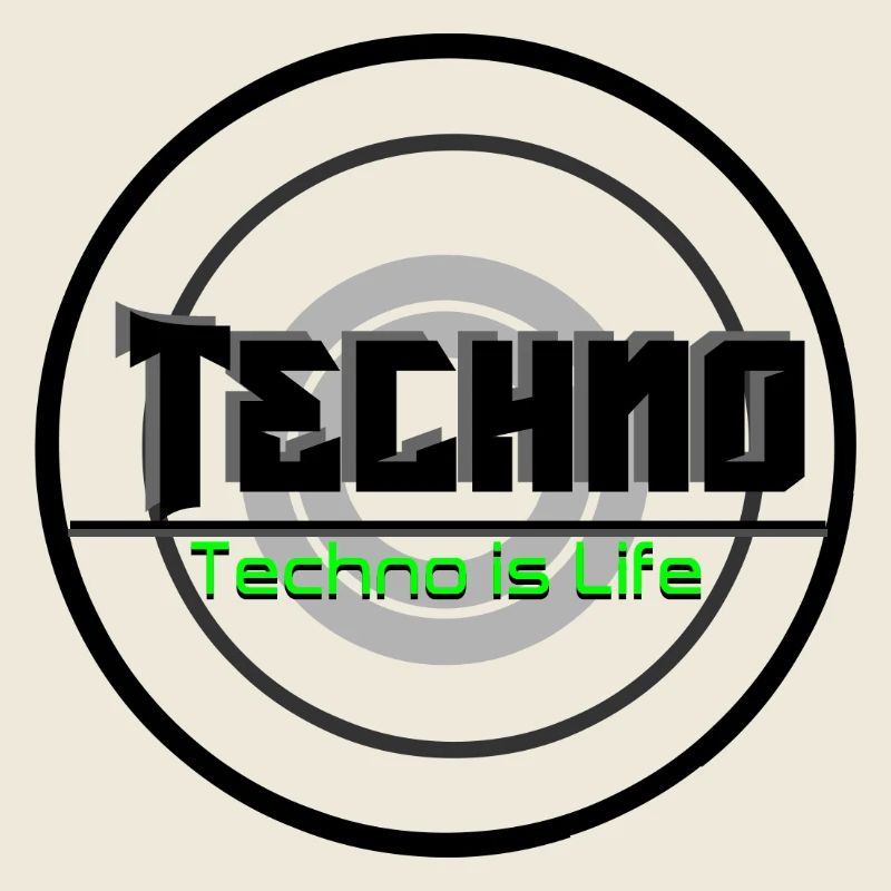 Techno Is Life Neon Logo