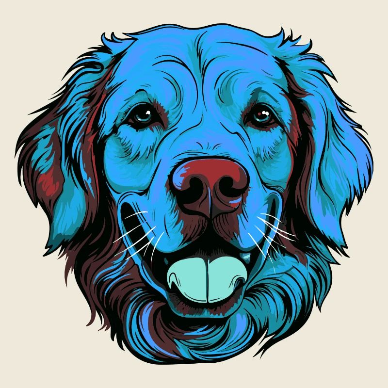 Golden Retriever Hund Porträt Bunt