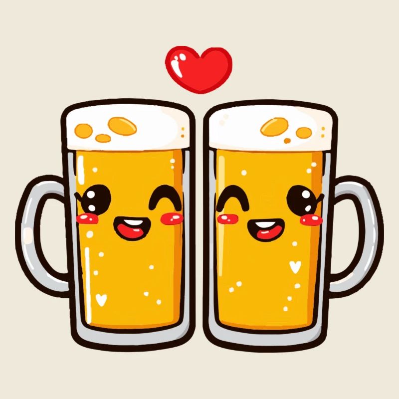 Bier Paar Liebe Herz Valentinstag