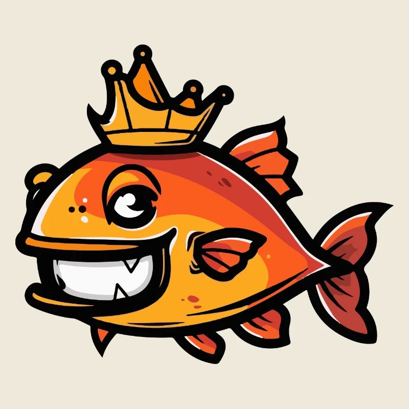 Couronne de bande dessinée de poisson piranha