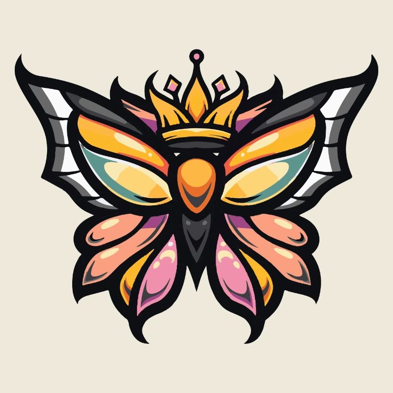 Couronne de bande dessinée papillon