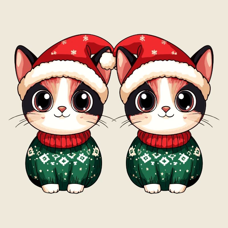 Équipe de Noël des chats