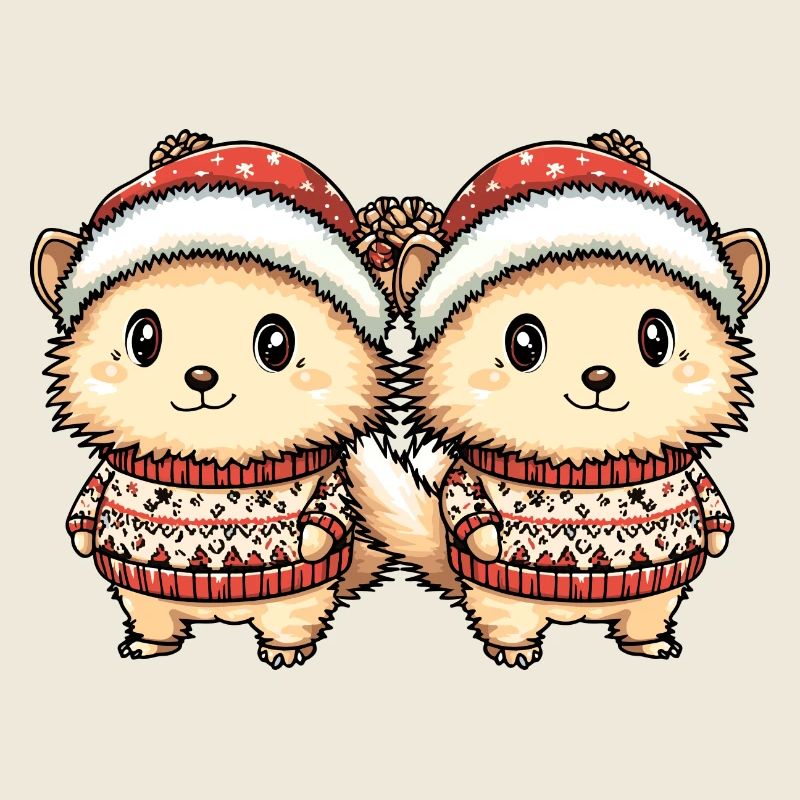 Équipe de Noël hérisson