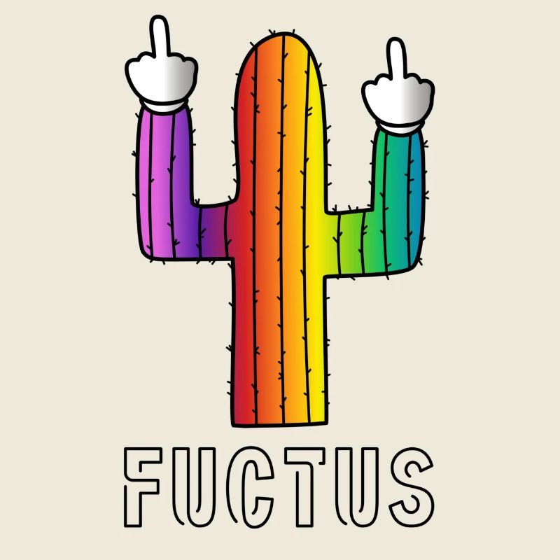 Fuctus Cactus Rainbow Funny F-off