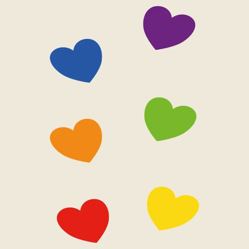 Pride Rainbow Hearts