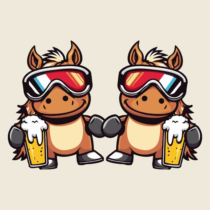 Pferd Ski Team Bier
