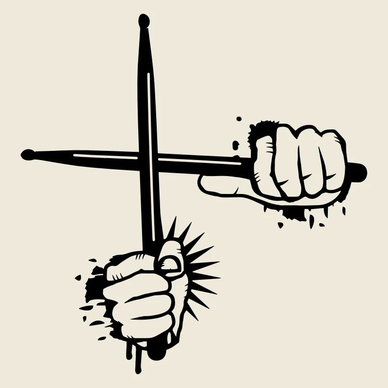 zwei gekreuzte Drumsticks