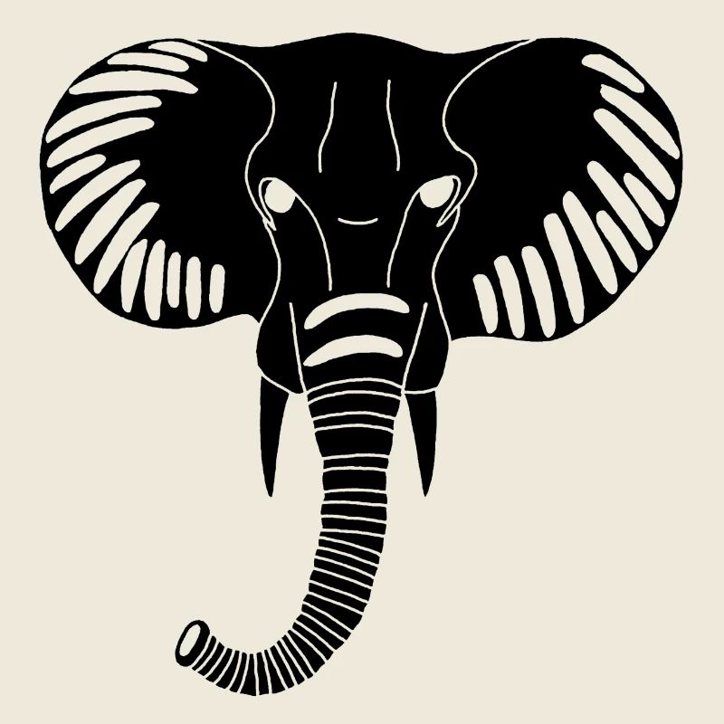 Schwarzer Elefantenkopf