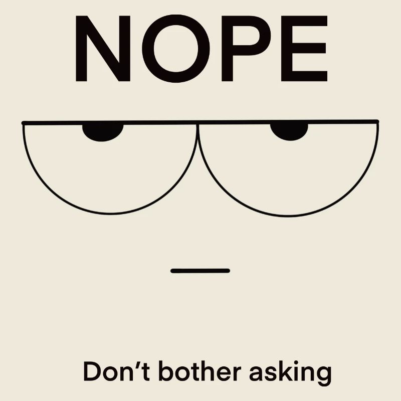 Nope Don't Bother Asking