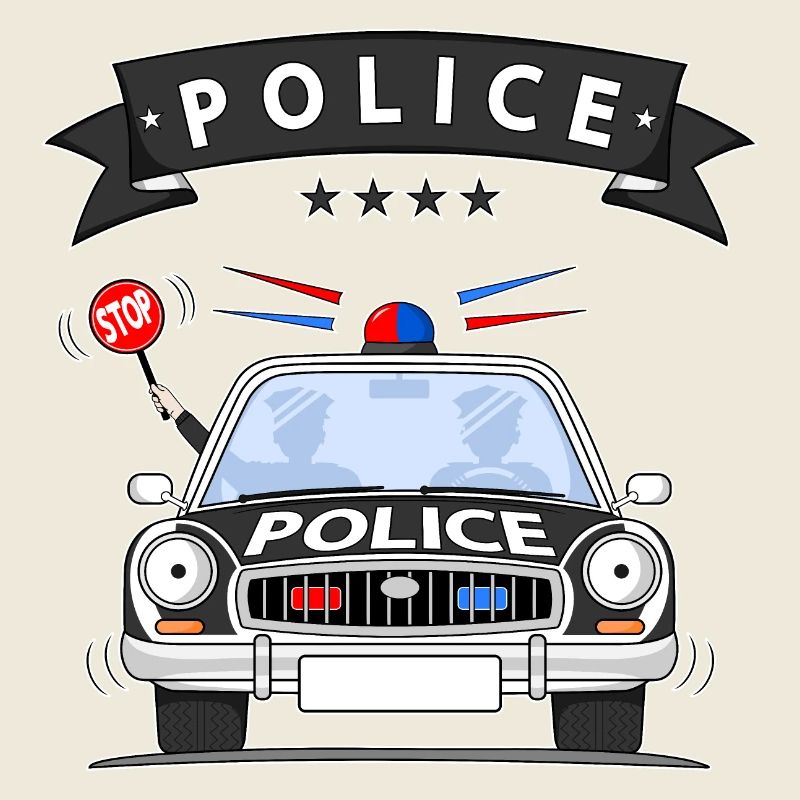 Police Polizeiauto mit Sirene schwarz