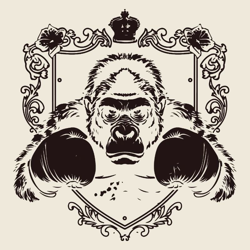  Gorilla mit Kampfpose