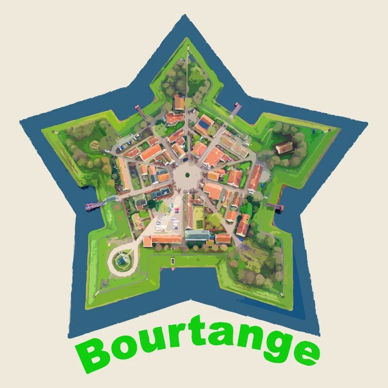 Forme d’étoile Bourtange avec détail forteresse