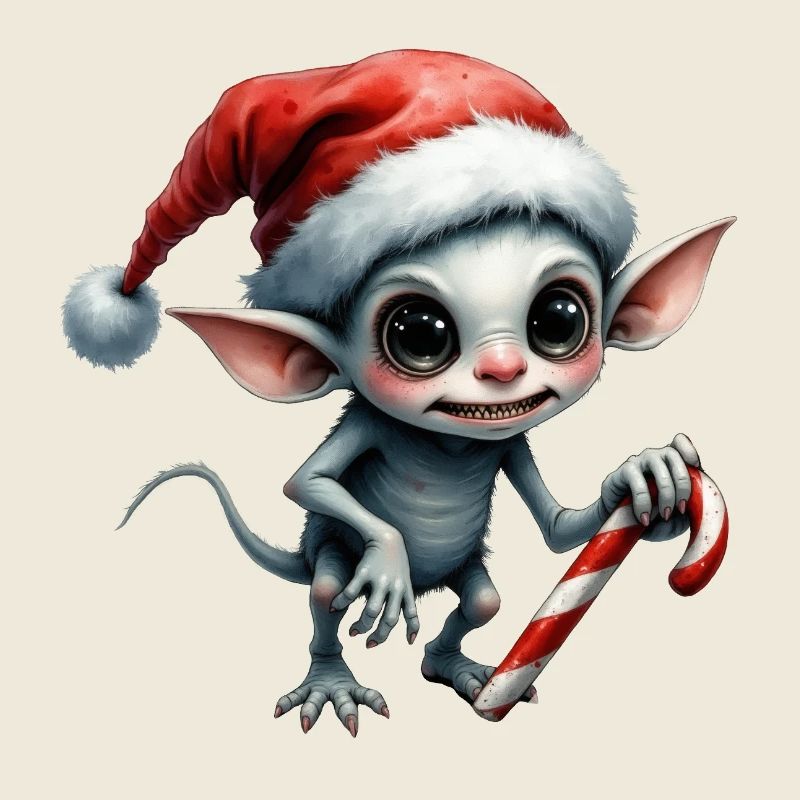 Elfe de Noël avec canne