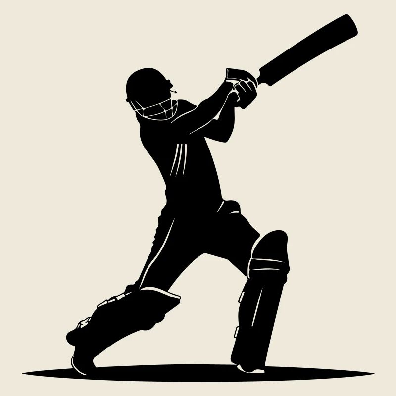 Cricket Batsman Silhouette