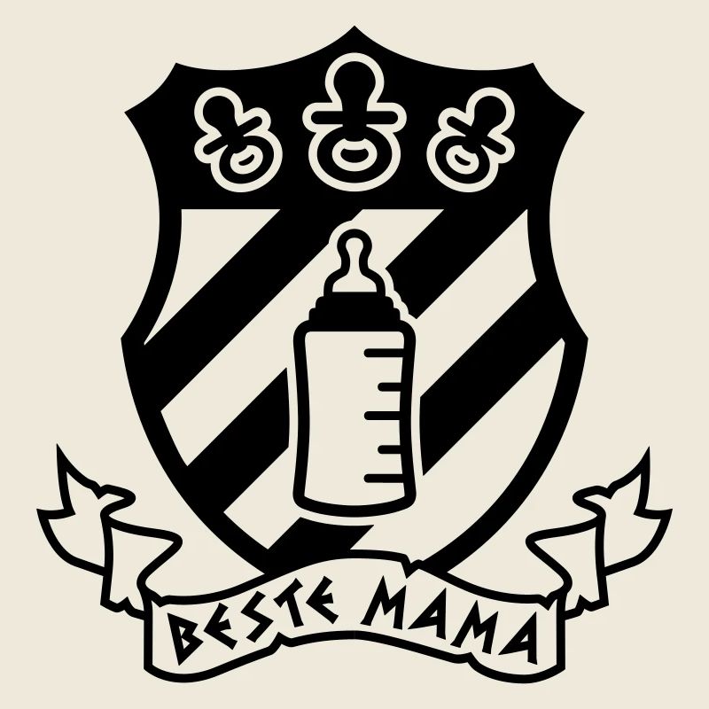 Beste Mama – Wappen mit Schnuller & Piratenflasche