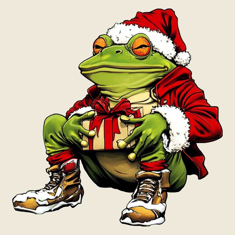 Weihnachtsmann Frosch