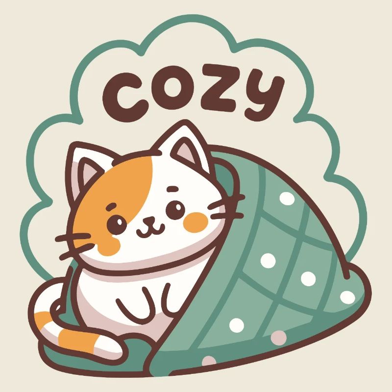 Katzenkuss unter der Bettdecke