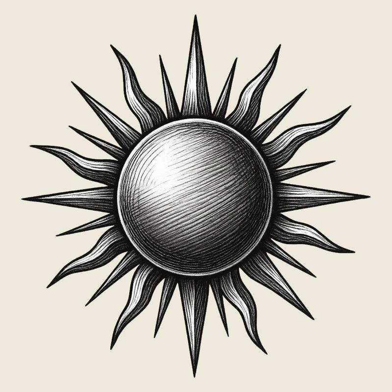 Vintage Sun Star Engraving