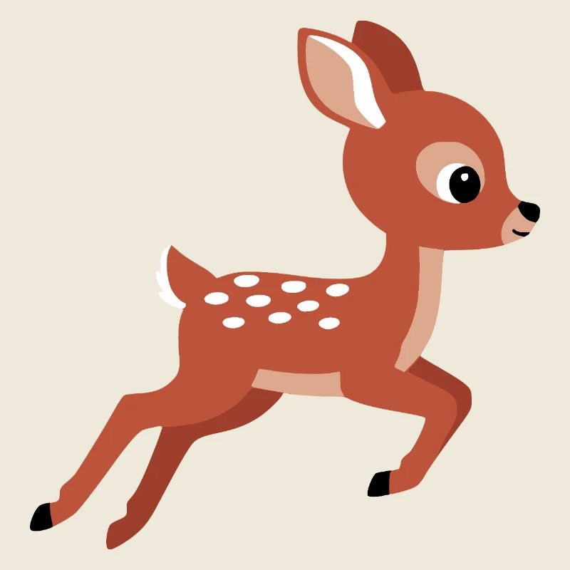Süßes springendes Rehkitz minimalistischen Stil