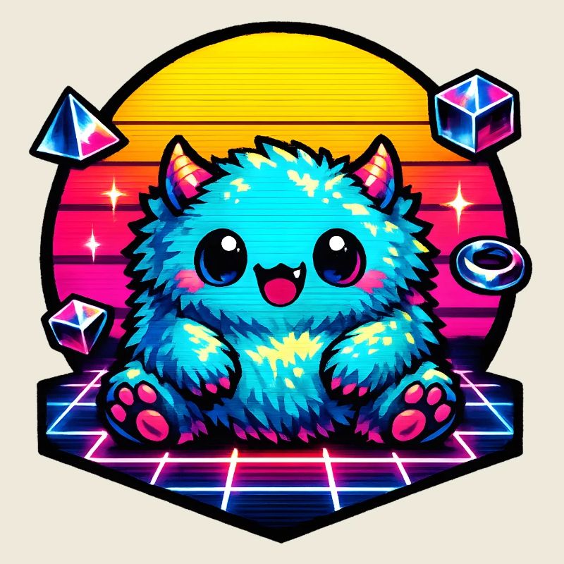 Neon fluffy monster