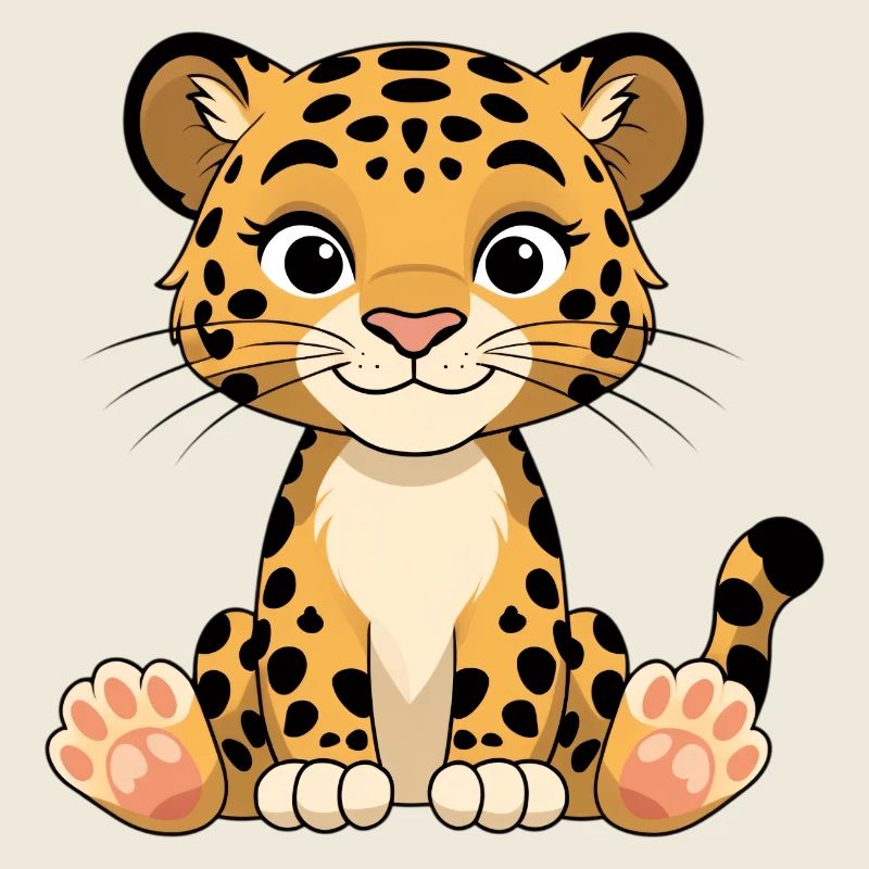 Tirage de dessin animé Chaton Léopard