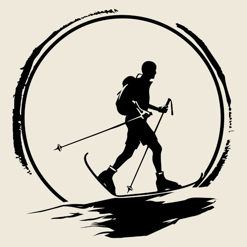 Nordic Walking Man Silhouette