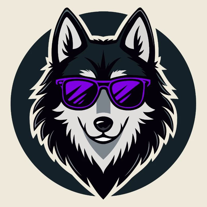 Husky glam purple glasses