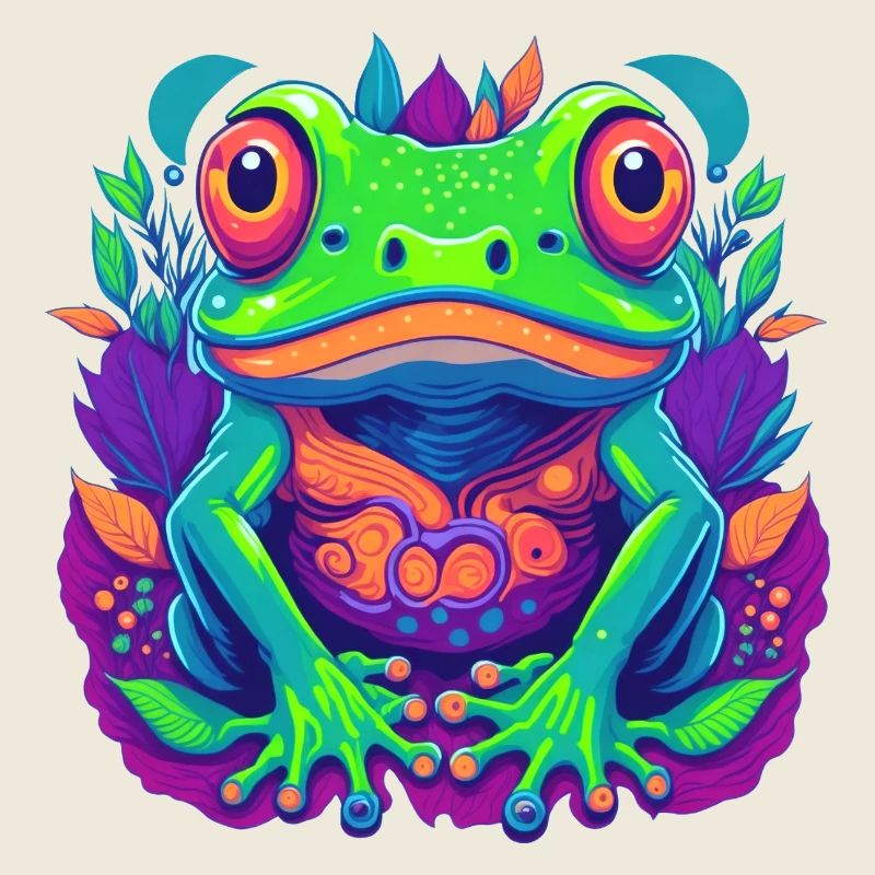 Art pop de grenouilles colorées