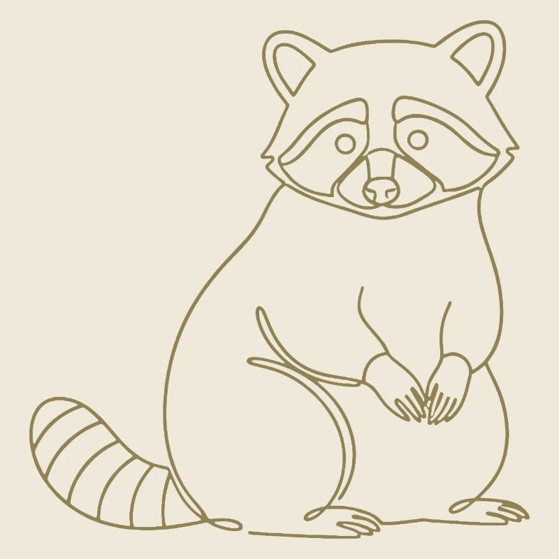 Süßer Waschbär Silhouette Minimalistisch