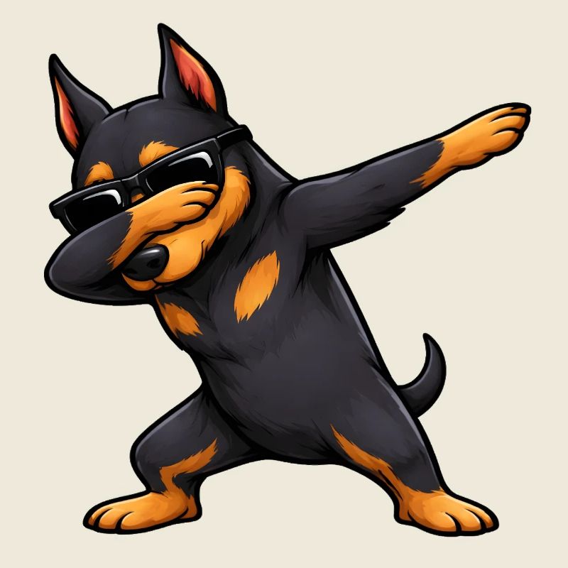 Dabbing Doberman