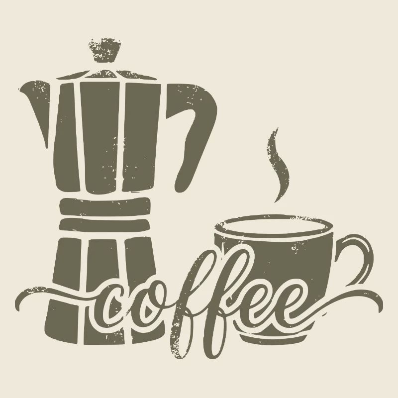 Cafetière et tasse de café