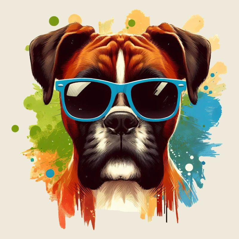 Bunte Boxer-Hund-Splash-Kunst