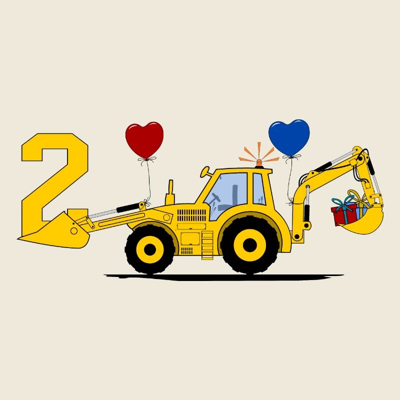 2. Geburtstag Bagger Traktor