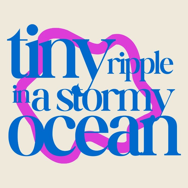 Tiny ripple in a stormy ocean (pink background)