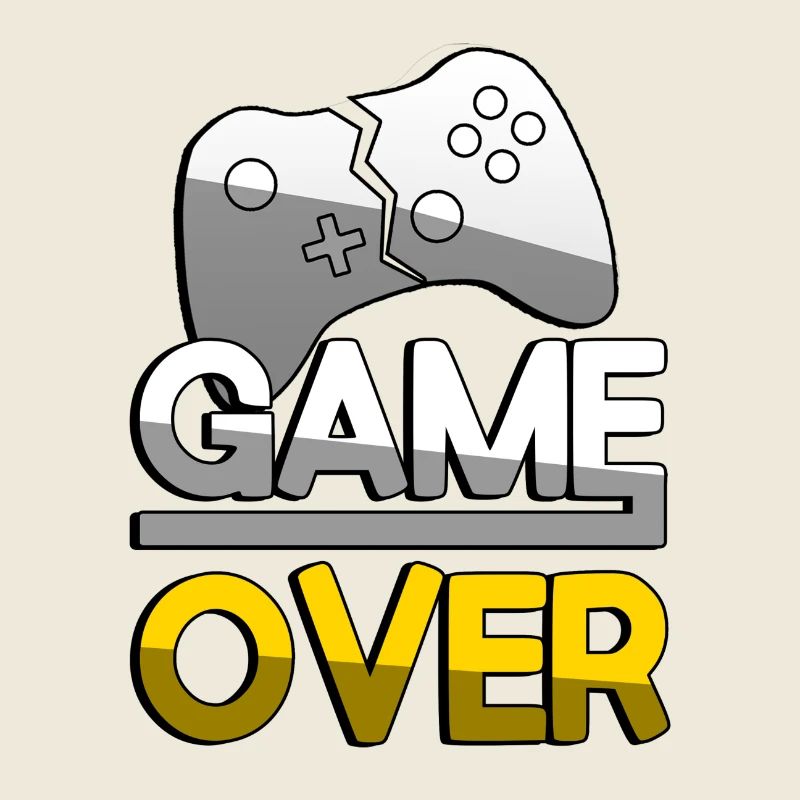 GAME OVER (Yellow) + Controller - Gaming