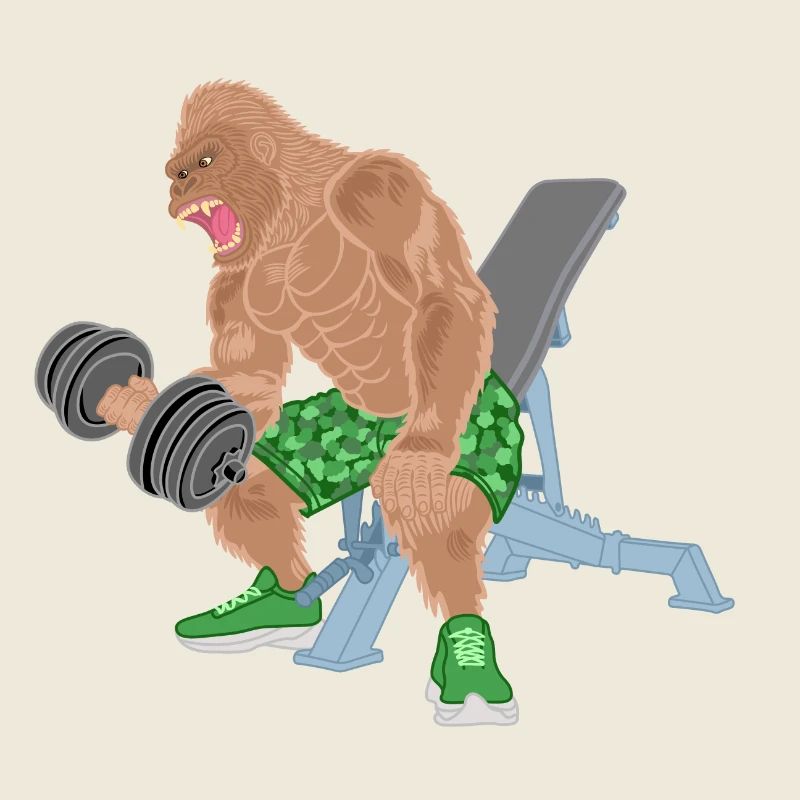 Singe, Gorille, Bodybuilder Singe, Bande Dessinée, Fitness