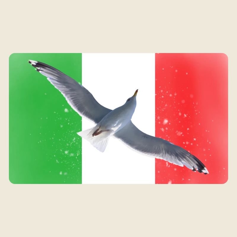 Drapeau de l’Italie Amour Mouette
